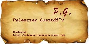 Paleszter Gusztáv névjegykártya